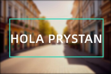 Hola Prystan: Der Name der ukrainischen Stadt Hola Prystan in der Oblast Khersons’ka Oblast’ vor einem Foto © Modern Design & Foto