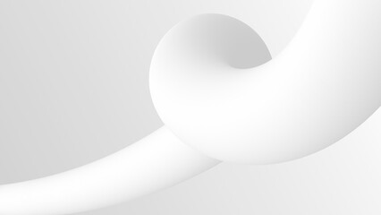 White Curved Shapes. Abstract Background. 3d Render Illustration