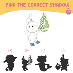 Find the correct shadow. Matching shadow game for children