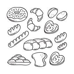 hand drawn bread or bakery icon