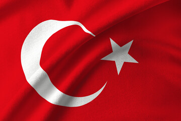 Waving colorful Turkish flag