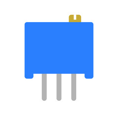 Obraz premium Trimmer Resistor Icon in Flat Style
