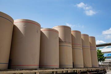 Vertical paper axis waiting to be used  recycle on the truck