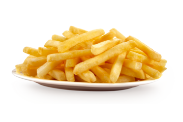 prato com batatas fritas crocantes em fundo transparente - batata frita