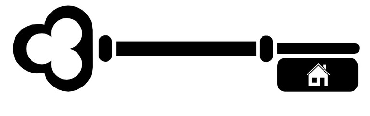 Classic key shape isolated over solid background, key clipart vector illustration. Real estate, rental concept