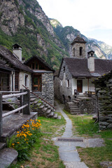 village in the mountain, Foroglio, Ticino, Switzerland
