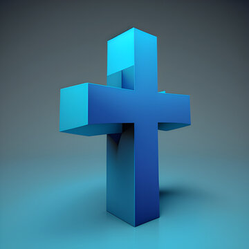 3d Blue Cross