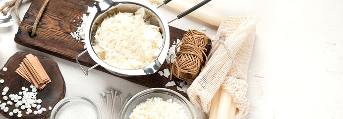Set for homemade natural eco soy wax candles