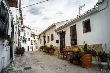 Fototapeta na wymiar classic old white houses, charming streets of the historic town of Altea