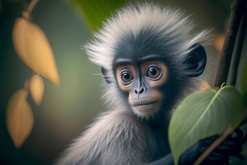 Obraz premium portrait of a Delacour's Langur