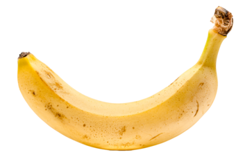 Yellow banana fruit isolated on transparent png or white background