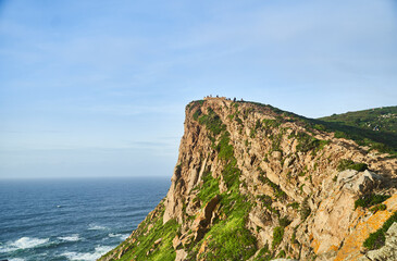 Landscape view of Cabo da Roca in Portugal. Westernmost part of Europe. High quality photo