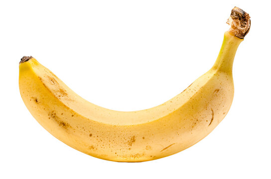 Yellow banana fruit isolated on transparent or white background