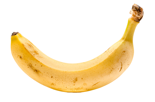 Yellow banana fruit isolated on transparent png or white background