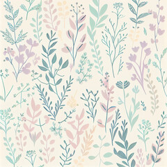 floral background pattern with leaves