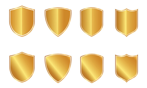 gold shield vector eps 10