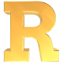 Letter Gold 3D Render