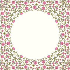 
floral vector frame. decorative frame design, greeting card or background
