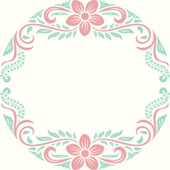 Fototapeta na wymiar flower vector illustration. with a pattern of flowers and leaves, for a frame or background.