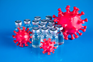 Ampoules with covid 19 vaccine