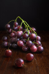 grapes sprinkled with water