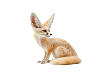 Pretty Fennec fox isolated on isolated on transparent background. PNG. digital ai art