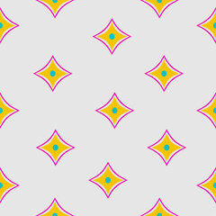  pink and yellow color four point star seamless pattern .