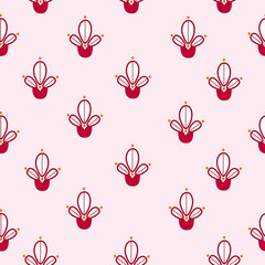 seamless pattern with pink leaf design .
