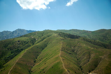 Fototapeta na wymiar Mountain ranges and passes in the Samarkand region