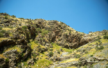 Fototapeta na wymiar Rocky pass in the mountains