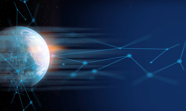element of this images furnished by nasa, a global network of internet technology with digital web connection, 3d illustration rendering