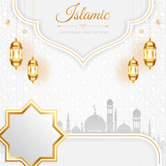 Islamic Arabic Luxury Background with Geometric pattern and Beautiful Ornament