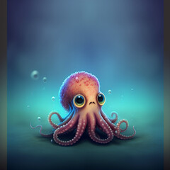 A tiny cute octopus