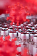 Virus cells in infected, Pandemic medical health