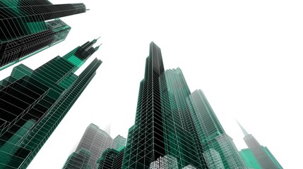 Skyscrapers in the city 3d rendering