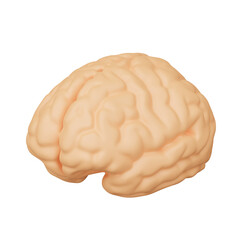 Brain 3d realistic object design vector icon illustration