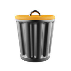3D trash bin icon or recycle bin icon or dustbin icon on transparent background