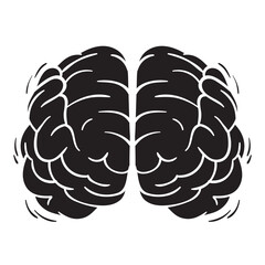 Solid Brain vector. Suitable for part of body icon, sign or symbol.