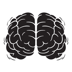 Solid Brain vector. Suitable for part of body icon, sign or symbol.