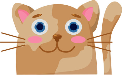 Cat face icon. Smile cartoon pet. Vector illustration  