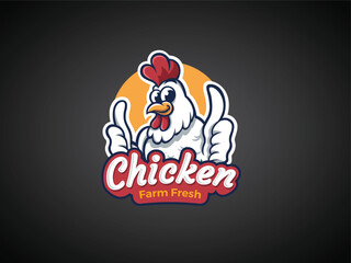 Fried chicken restaurant logo template.