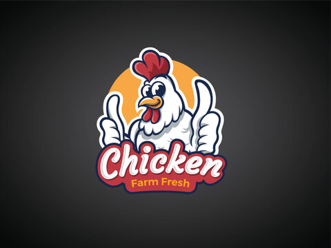 Fried chicken restaurant logo template.
