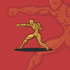  martial arts illustration for logo and tshirt design 02