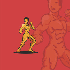  martial arts illustration for logo and tshirt design 01