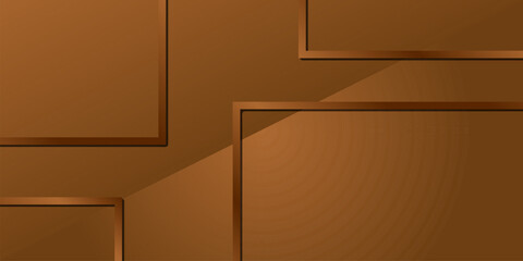 geometric background, with brown gradient color, framed, shadowed, vintage, yet modern.
