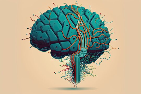 Brain Connected With Wires