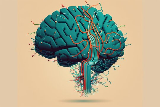 Brain Connected With Wires