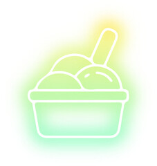 Set of ice cream neon