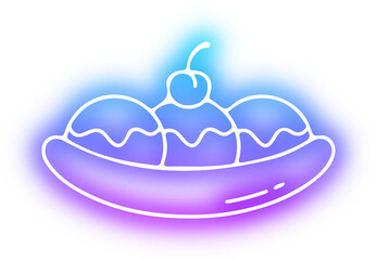 Set of ice cream neon