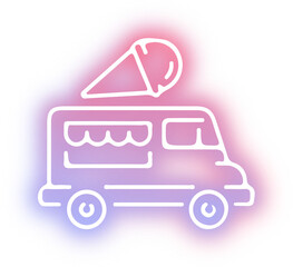 Set of ice cream neon